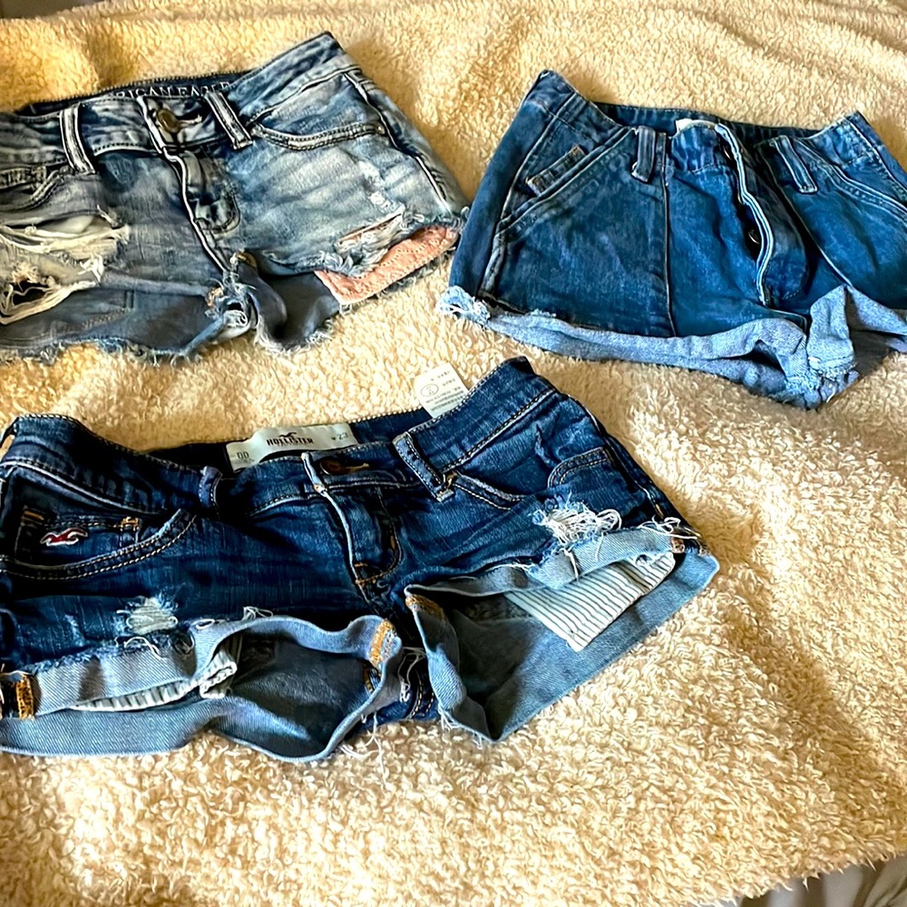 Holister, American Eagle, and Forever 21 Jean shorts.